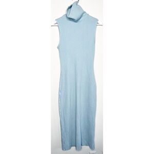 NWT Anthropologie Stateside Luxe Winter Sky Thermal Turtleneck Midi Dress Medium